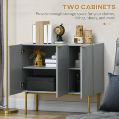 Modern Storage Cabinet Sideboard Buffet Cabinet with Gold Legs for Living Room Dining Room Hallway Black