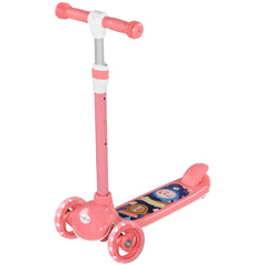 3 Wheel Kids Scooter, Toddler Kick Scooter with Adjustable Height, Rear-Fender Brake, LED Light, TPE Handlebar, Blue