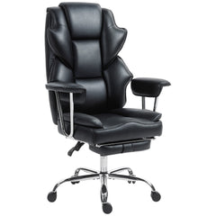 Big and Tall Office Chair, 400 lbs Overstuffed Desk Chair with Shaped Foam, Reclining Backrest, PU Leather