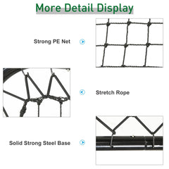 Soccer Rebounder Net, 3' x 3', Angle Adjustable Baseball Rebounder Net Training Equipment Aid with Quick Folding Design for Teens & Adults, Kickback Target Goal Play