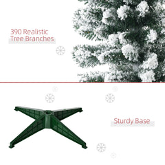 5ft Tall Pencil Artificial Christmas Tree, Holiday Décor with Snow Flocked Branches, Green