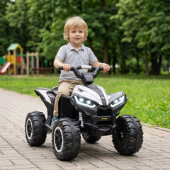 Kids 4 Wheeler Quad with Music, Headlights, High & Low Speed, Kids ATV for 3-5 Years Old Boys & Girl, Red