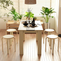 Round Stackable Chairs Set of 4, 18-Inch Backless Stacking Stools for Kitchen, Dining Room, Office, Outdoors