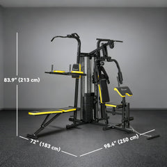 Multifunction Power Tower for Back, Chest, Arms & Leg Workouts All-in-One Home Gym with Weight Stack and Pulley System for Full Body Training