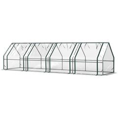 Portable Mini Greenhouse Tunnel Growing Tent Plants Flower Warm House w/ Zippered Roll-up Doors, Clear