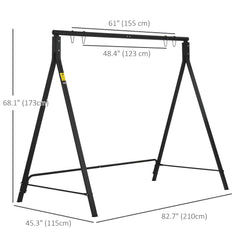 Metal Swing Stand Swing Frame, Hanging Chair Stand Only, 528 LBS Weight Capacity, for Backyard, Patio, Lawn, Black