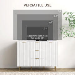 Modern Kitchen Storage Cabinet, Sideboard Buffet Cabinet w/ 3 Drawers and Adjustable Shelves for Kitchen Hallway, Black