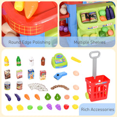 Kids Supermarket Playset with Cash Register – 50-Piece Grocery Store Pretend Play Toy with Checkout Counter for Boys & Girls Ages 3–6