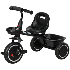 Large Kids Tricycle for Toddler 2-5 Year Old Girls and Boys, Toddler Trike Bike with Adjustable Seat, Safety Belt, Two Storage Baskets, Red