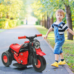 Electric Motorcycle for Kids, 6V Ride on Bubble Car with LED Headlight, Music, Pedal, for 2-5 Years Black