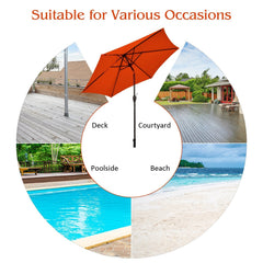 10 Feet Outdoor Patio Umbrella with Tilt Adjustment and Crank-Orange