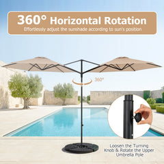 10 FT Cantilever Patio Umbrella with 360° Rotation for Garden-Beige