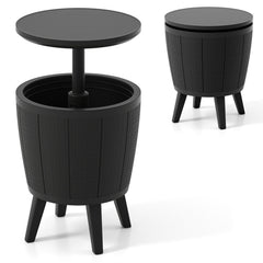 10 Gallon Beer and Wine Cooler with Lift-Top and Drainage Plug-Black