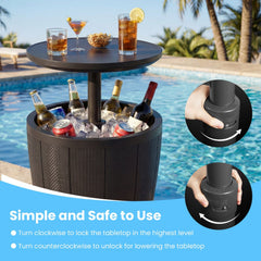 10 Gallon Beer and Wine Cooler with Lift-Top and Drainage Plug-Black
