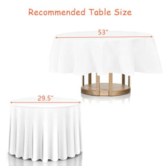10 Pieces 90 Inch Home Restaurant Polyester Round Tablecloth-White