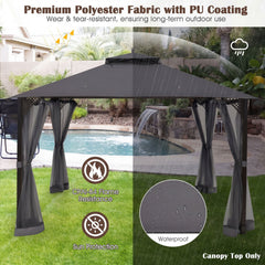 10 x 12 Feet Gazebo Replacement Top with Air Vent and Drainage Holes-Gray