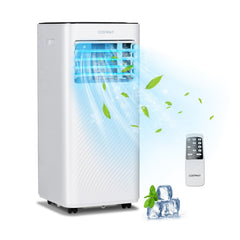 10000 BTU 4-in-1 Portable Air Conditioner with Dehumidifier and Sleep Mode, Black, 350 sq ft