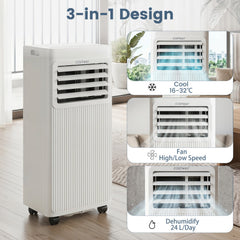 10000 BTU Portable AC with Sleep Mode and Window Kit Cools 450 Sq.Ft-White