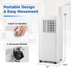 10000 BTU Portable Air Conditioner with 24H Timer, R32, Cools up to 350 sq ft, 46 dB