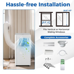 10000 BTU Portable Air Conditioner with 24H Timer, R32, Cools up to 350 sq ft, 46 dB