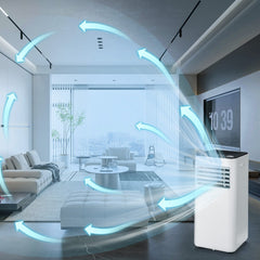 10000 BTU Portable Air Conditioner with Fan, Dehumidifier and Sleep Mode, White, 350 sq ft