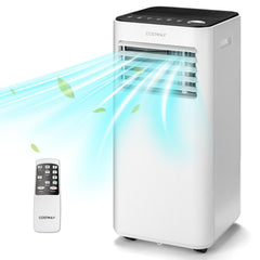 10000 BTU Portable Air Conditioner with Fan, Dehumidifier and Sleep Mode, White, 350 sq ft