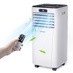 10000 BTU 4-in-1 Portable Air Conditioner with Dehumidifier and Fan Mode, White, 350 sq ft