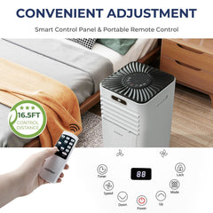 10000 BTU 4-in-1 Portable Air Conditioner with Dehumidifier and Fan Mode, White, 350 sq ft