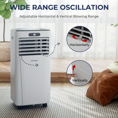 10000 BTU 4-in-1 Portable Air Conditioner with Dehumidifier and Fan Mode, White, 350 sq ft