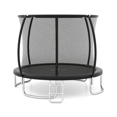 10FT Outdoor Trampoline Heavy-Duty Recreational Trampoline with Safety Enclosure Net-Black