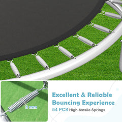 10FT Outdoor Trampoline Heavy-Duty Recreational Trampoline with Safety Enclosure Net-Black