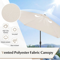 10 Feet Outdoor Patio Umbrella with Tilt Adjustment and Crank-Beige
