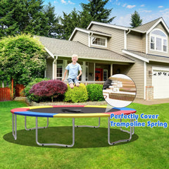10Ft Waterproof Safety Trampoline, Bounce Frame Spring Cover Outdoor/Indoor-Multicolor