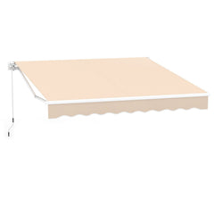 10 x 8.2 Feet Retractable Awning with Easy Opening Manual Crank Handle-Beige