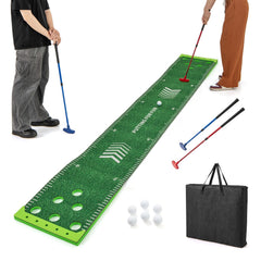 11 FT Putting Green Mat with 2 Adjustable Putters and 6 Balls