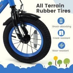 12 Inch Kids Bike with Removable Training Wheels and Adjustable Seat, Blue