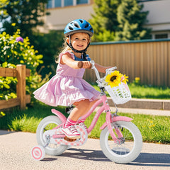 12 Inch Kids Bike with Training Wheels and Basket for Boys and Girls Ages 3 to 4