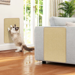 12 Piece Cat Scratcher Mat Set, 24 x 16 Inch Natural Sisal Pads with Non Slip Latex Backing