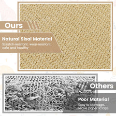 12 Piece Cat Scratcher Mat Set, 24 x 16 Inch Natural Sisal Pads with Non Slip Latex Backing
