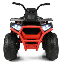 12V Kids Electric ATV Quad, 4 Wheeler with 2 Motors, Spring Suspension, LED Lights and MP3, 3 to 8 km/h, Red