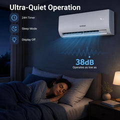 Lithzen 12000 BTU 115V 17 SEER2 Mini Split Air Conditioner and Heater WiFi Enabled