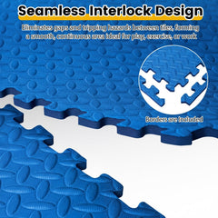 12 Tiles 1/2 inches Puzzle Exercise Floor Mats-Blue