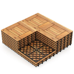 12 inches x 12 inches Indoor Outdoor Floor Tiles for Patio Balcony Backyard Porch Poolside-Natural