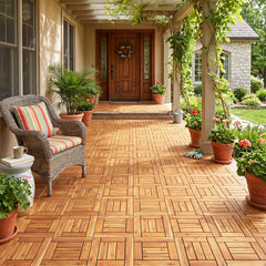 12 inches x 12 inches Indoor Outdoor Floor Tiles for Patio Balcony Backyard Porch Poolside-Natural