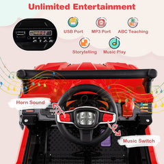 12V Kids Ride On UTV Truck with Soft Start, 15 Degree Climbing, Lockable Doors, Cargo Bed and Parent Remote, Red