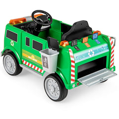 12V Kids Ride On Garbage Truck with Sorting Station, Trash Bin, Shovel, Dual 30W Motors and Parent Remote, Green