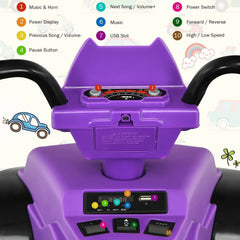 12V Kids Ride On ATV Quad with 77 lb Load Rating, Slow Start, High and Low Speed and LED Lights, Ages 3 to 7, Purple