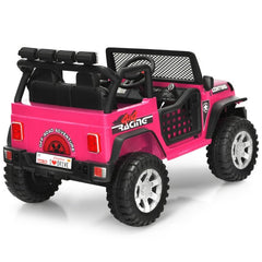 12V Kids Ride On Truck with Parent Remote That Overrides the Pedal, Front and Rear Suspension, 1 to 5 mph, Pink