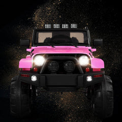 12V Kids Ride On Truck with Magnetic Door Locks, Spring Suspension, Multi Point Belt and 2.4G Remote, 46.5 Inch, Pink