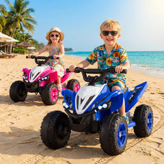 12V Kids Ride On ATV Quad, 33 Inch with 14.5 Inch Seat, Dual 15W Motors, 3 to 7 mph and 66 lb Capacity, Navy